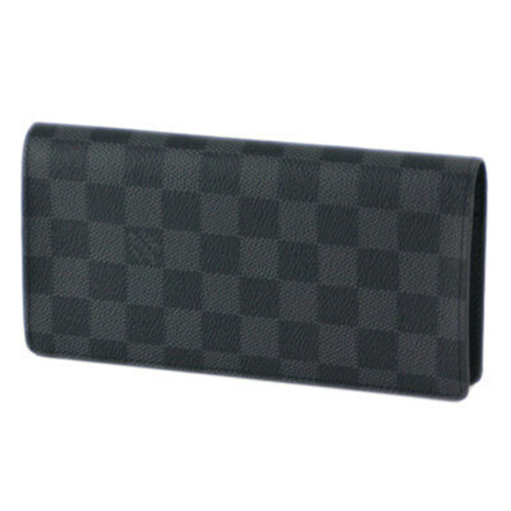 Louis Vuitton Damier Portefeuille Brazza Wallet Canvas Leather Graphite Black